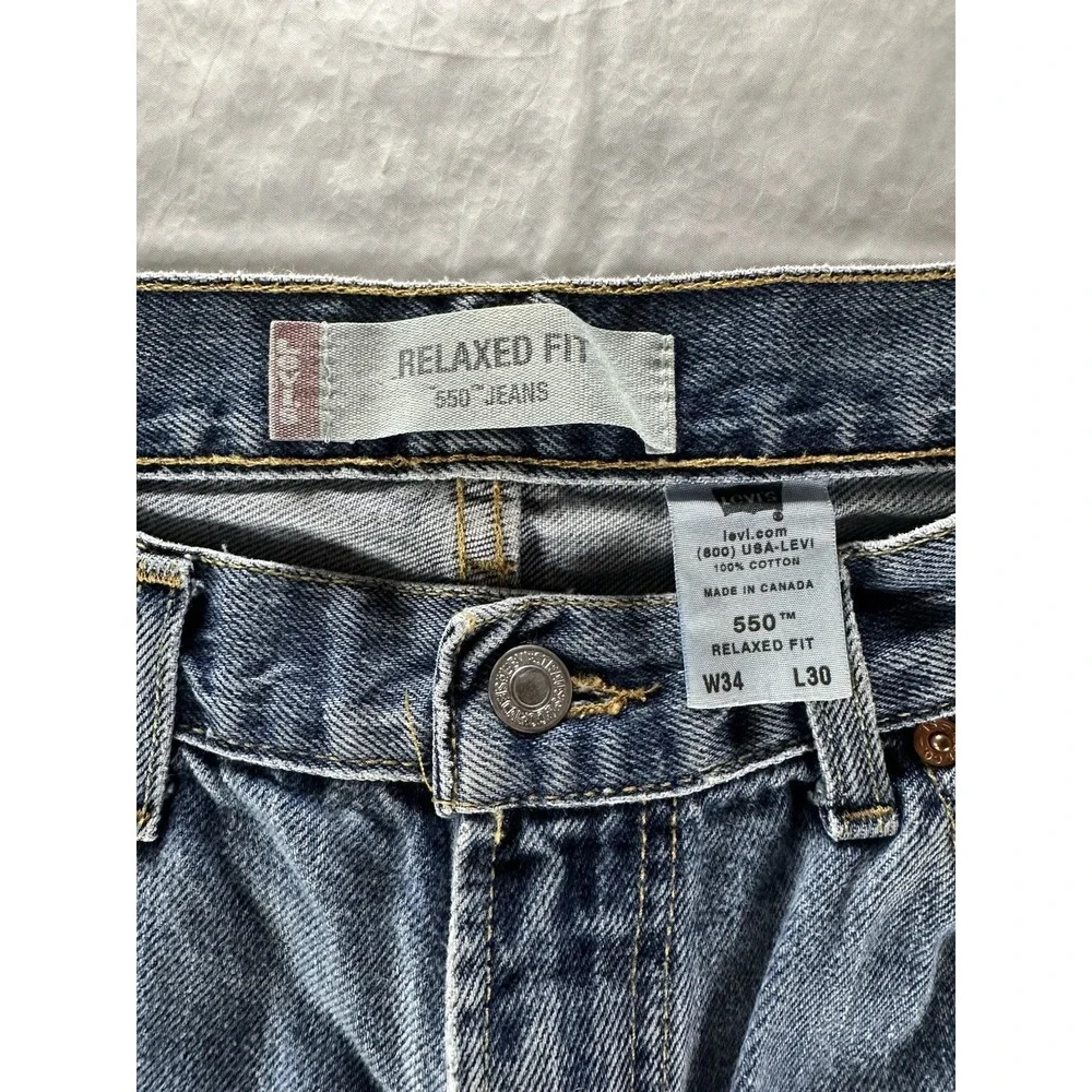 VTG Levi's 550 Jeans Mens 33x29 Light Wash Relaxed Fit - Original Black Levi Tag
